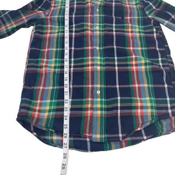Ralph Lauren Plaid Button-Down Shirt Young XL Multicolor Long Sleeve 100% Cotton - Picture 5 of 12